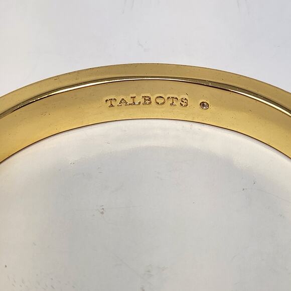 Talbots Coral Pink Enamel Gold Tone Clamper Hinge Bracelet Bangle Layer Casual - Picture 4 of 7